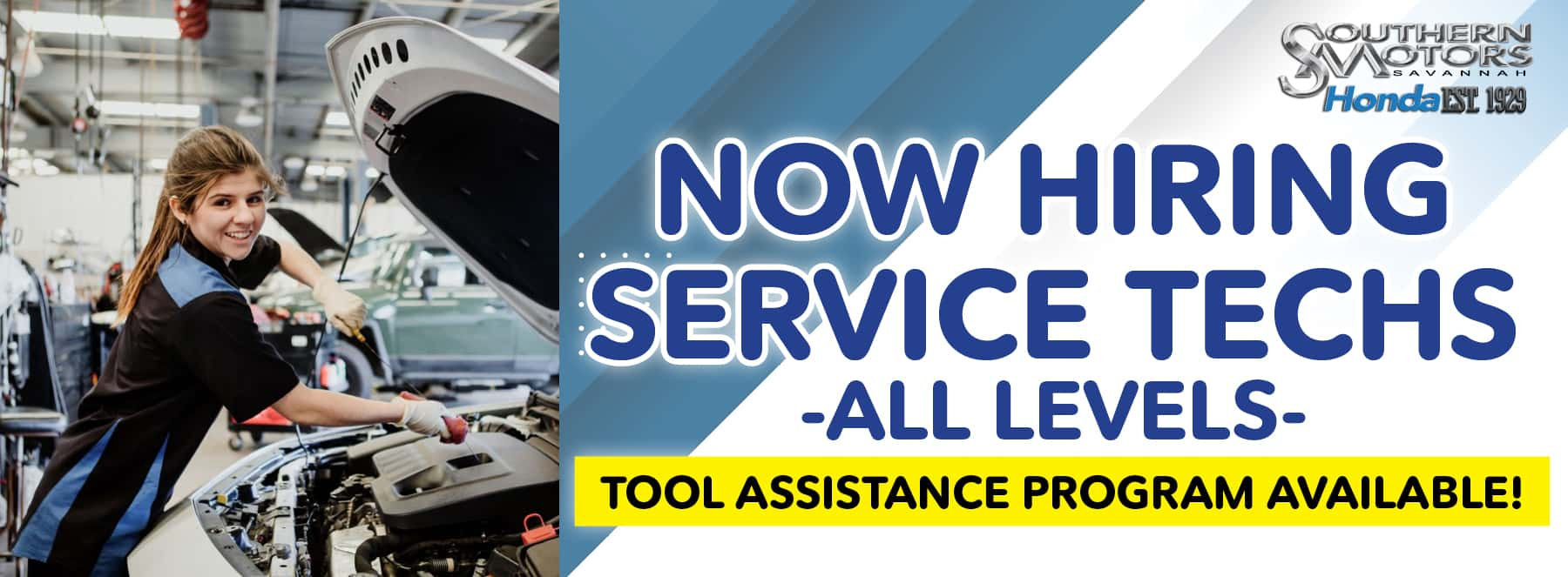 Now Hiring Service Techs at Southern Motors Honda in Savannah GA